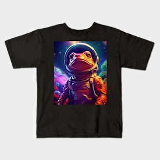 Astronaut Cottagecore frog Aesthetic Kids T-Shirt